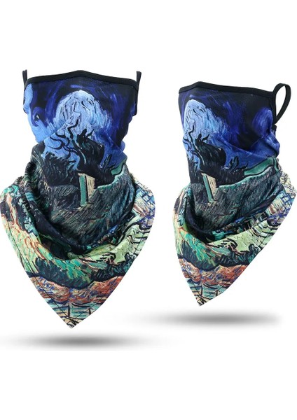 No.15 Tarzı Men Summer Skull Bandana Hanging Ear Triangle Face Mask Cycling Hunting Hike Fishing Ski Sports Outdoor Neck Warmer Scarf Women (Yurt Dışından)