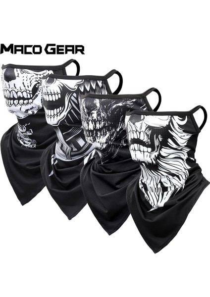 No.15 Tarzı Men Summer Skull Bandana Hanging Ear Triangle Face Mask Cycling Hunting Hike Fishing Ski Sports Outdoor Neck Warmer Scarf Women (Yurt Dışından) modelleri