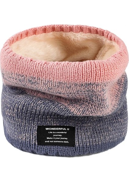 Açık Pembe Tarzı Kış Eşarp Erkekler Için Polar Yüzük Bandana Örme Sıcak Katı Eşarp Kadın Boyun Isıtıcı Kalın Kaşmir Sıcak Mendil Kayak Maskesi (Yurt Dışından)