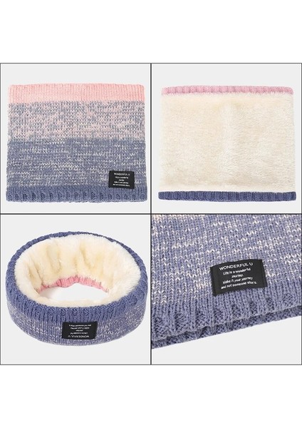 Açık Pembe Tarzı Kış Eşarp Erkekler Için Polar Yüzük Bandana Örme Sıcak Katı Eşarp Kadın Boyun Isıtıcı Kalın Kaşmir Sıcak Mendil Kayak Maskesi (Yurt Dışından)