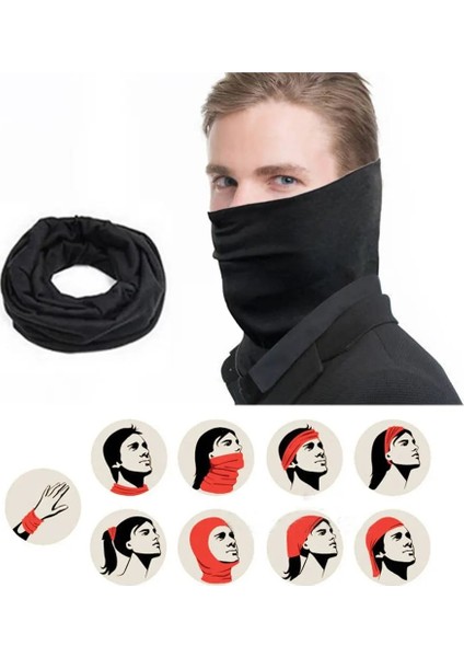 Siyah Stil Tek Boyut Ourdoor Bisiklet Yürüyüş Kamp Avcılık Koşu Boyun Tüp Eşarp Bandana Bisiklet Motosiklet Yüz Maskesi Bandana Sihirli Eşarp Kadın Erkek# (Yurt Dışından) fiyatları