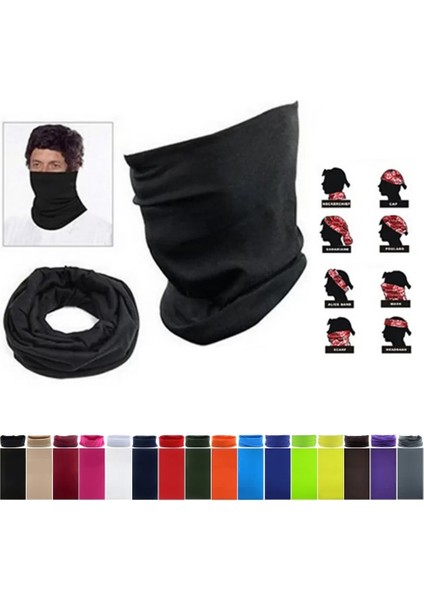 Siyah Stil Tek Boyut Ourdoor Bisiklet Yürüyüş Kamp Avcılık Koşu Boyun Tüp Eşarp Bandana Bisiklet Motosiklet Yüz Maskesi Bandana Sihirli Eşarp Kadın Erkek# (Yurt Dışından) modelleri
