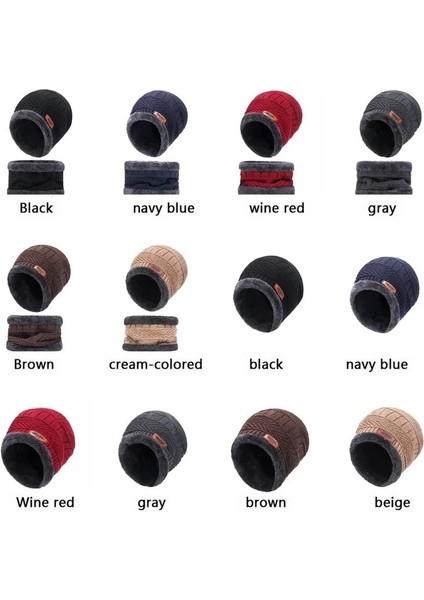 Cap And Scarf-Gray Style Tek Boyut Mercan Polar Balaclava Kış Şapka Kasketleri Unisex Şapkalar Eşarp Sıcak Nefes Yün Örme Caps Boys Cap Setleri Casquette Homme (Yurt Dışından)