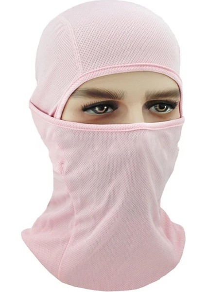 Pembe-A Tarzı Motorcycle Full Face Mask Balaclava Tactical Masks Men Women Breathable Sports Camping Ski Biker Face Cover Helmet Liner (Yurt Dışından)
