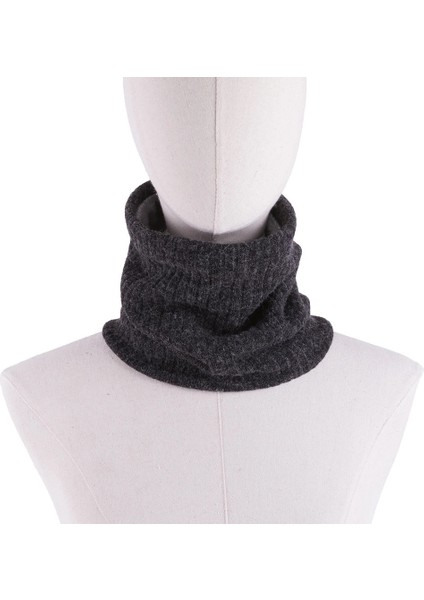 Koyu Gri Tarzı 2020 Moda Atkısı Kış Eşarp Kadın Erkek Çocuklar Için Kalınlaşmış Yün Yaka Atkılar Unisex Erkek Kadın Örme Yüzük Eşarp (Yurt Dışından)