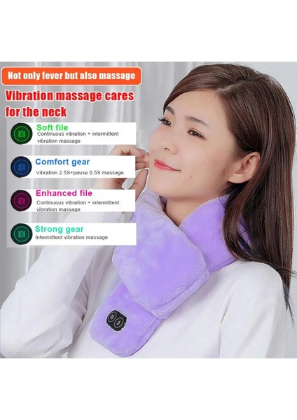 Beyaz Stil 2021 USB 3 Dişli Ajustable Isıtmalı Erkekler Kış Eşarp Sıcak Şal Boyun Wrap Kadınlar Akıllı Isıtma Düz Renk Titreşim Masaj Eşarp (Yurt Dışından) modelleri