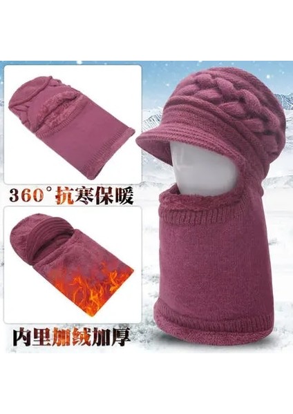 No.9 Tarzı Mercan Polar Kış Şapka Kasketleri Kadın Eşarp Kadınlar Için Sıcak Nefes Yün Örme Şapka Çift Katmanlar Koruma Kapakları (Yurt Dışından) indirimleri