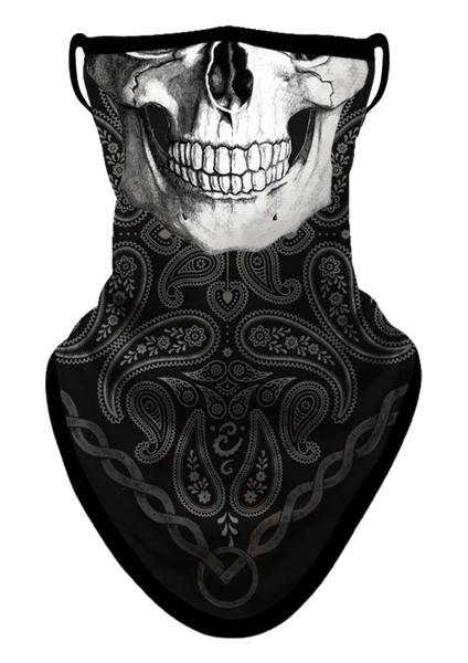 SA210030 Stili 3D Paisley Kafatası Yüz Maskesi Bandana Nefes Alabilir Sporlar Anonim Bandanalar Korkunç Maske Kayak Üçgen Eşarp Yürüyüş Koşu Boyun Körüğü (Yurt Dışından)