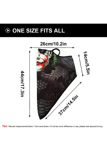 SA210030 Stili 3D Paisley Kafatası Yüz Maskesi Bandana Nefes Alabilir Sporlar Anonim Bandanalar Korkunç Maske Kayak Üçgen Eşarp Yürüyüş Koşu Boyun Körüğü (Yurt Dışından) indirimleri