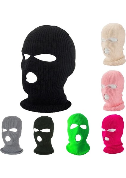 1 Adet Tarzı Kış Sıcak Tam Yüz Kapağı Motosiklet Kayak Maskesi Şapka 3 Delik Balaclava Ordu Taktik Cs Rüzgar Geçirmez Örgü Kasketleri Şapka Yürüyüş Atkılar (Yurt Dışından)