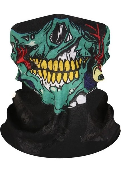 E723425A Stili Tek Boyut Açık Motosiklet Eğitim Maskesi Serin Kafatası Bisiklet Eşarp Bandana Bisiklet Spor Eşarp Boyun Isıtıcı Kış Cadılar Bayramı Buffe Balaclava (Yurt Dışından)