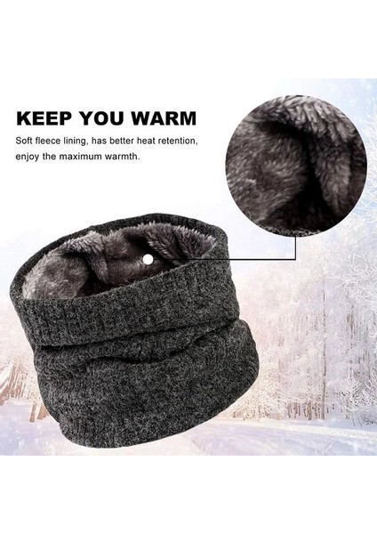 B18 Stili Erkek ve Kadın Kış Yün Yüzük Eşarp Yün Sıcak ve Rüzgar Geçirmez Düz Renk Ön Eşarp Boyun Tayt Eşarp Kayak Kalınlaşmış Eşarp (Yurt Dışından) indirimleri