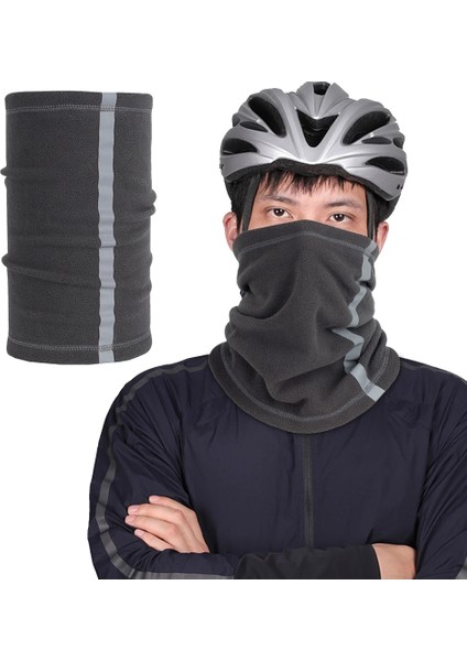 Turuncu Tarzı Açık Kış Sıcak Polar Boyun Atkıları Yansıtıcı Şeritli Çok Fonksiyonlu Spor Kayak Bisiklet Isıtıcı Boyun Kapak Maskesi (Yurt Dışından)