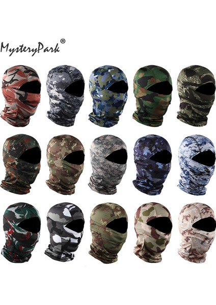 C22DUOBIANSHAMO Stili Tek Boyut Mysterypark Kamuflaj Taktik Balaclava Askeri Tam Yüz Maskesi Kayak Avcılık Yürüyüş Bisiklete Binme Yüz Kalkanı Boyun Körüğü Eşarp (Yurt Dışından) fiyatları