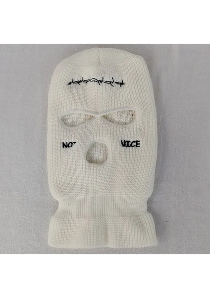Beyaz Stil Balaclava Kayak Maskesi Güzel Değil Nakış Ordu Taktik Maske 3 Delik Tam Yüz Maskeleri Cs Rüzgar Geçirmez Örgü Bere Şapka Yürüyüş Eşarp Sıcak (Yurt Dışından)