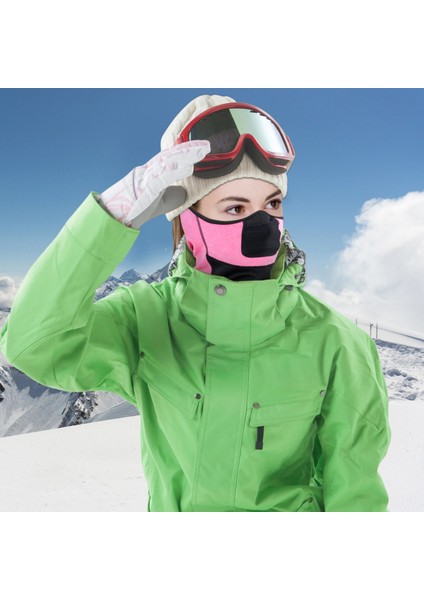 Mercan Pembesi Stili Kış Sporları Sıcak Boyun Eşarp Körüğü Termal Polar Yarım Tüp Yüz Maskesi Kulak-Kapak Snowboard Kayak Bisiklet Yürüyüş Bandana Erkek Kadın (Yurt Dışından) fiyatları