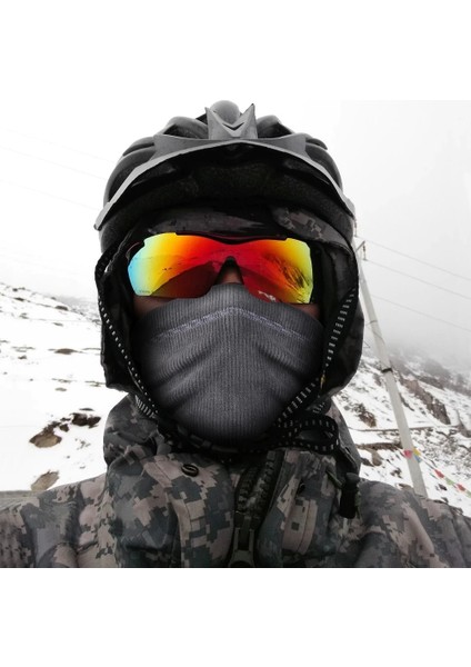 Siyah Stil Kış Termal Yüz Bandana Maskesi Polar Boyun Isıtıcı Tozluk Bisiklet Kayak Tüpü Eşarp Spor Yürüyüş Bisiklet Rüzgar Geçirmez Maskeler Erkekler Kadınlar (Yurt Dışından)