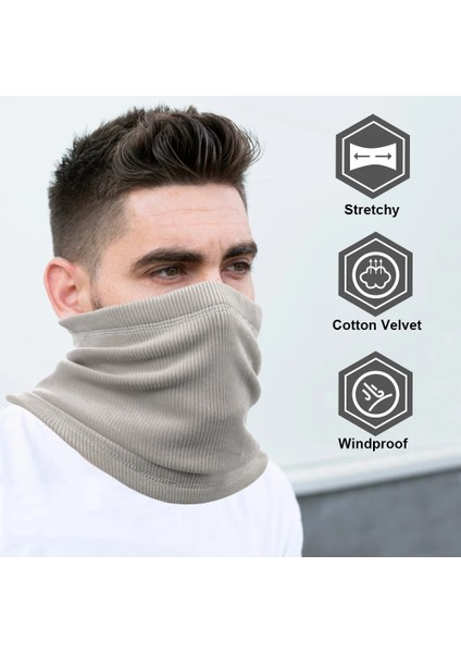 Siyah Stil Kış Termal Yüz Bandana Maskesi Polar Boyun Isıtıcı Tozluk Bisiklet Kayak Tüpü Eşarp Spor Yürüyüş Bisiklet Rüzgar Geçirmez Maskeler Erkekler Kadınlar (Yurt Dışından)