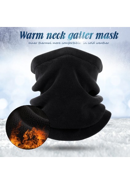 Siyah Stil Kış Termal Yüz Bandana Maskesi Polar Boyun Isıtıcı Tozluk Bisiklet Kayak Tüpü Eşarp Spor Yürüyüş Bisiklet Rüzgar Geçirmez Maskeler Erkekler Kadınlar (Yurt Dışından)