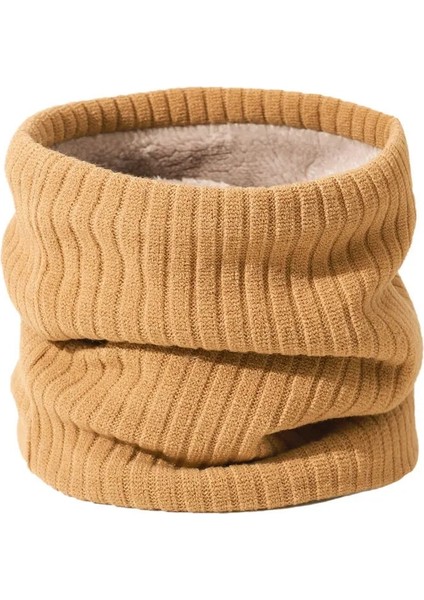 B Khaki Style Kış Eşarp Erkekler Için Polar Yüzük Bandana Örme Sıcak Katı Eşarp Kadın Boyun Isıtıcı Kalın Kaşmir Sıcak Mendil Kayak Maskesi (Yurt Dışından)