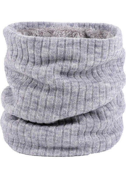 Açık Gri Tarzı 2021 Kış Boyun Tüp Isıtıcı Polar Tıknaz Örgü Eşarp Daire Döngü Moda Erkek Kadın Yumuşak Kalın Unisex Katı Atkılar Açık (Yurt Dışından)