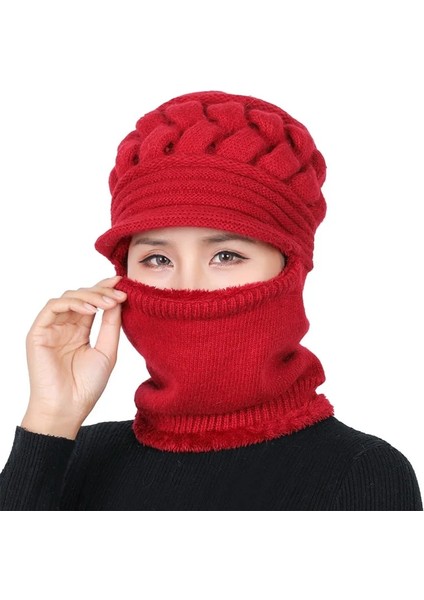 No.4 Tarzı Mercan Polar Kış Şapka Kasketleri Kadın Eşarp Kadınlar Için Sıcak Nefes Yün Örme Şapka Çift Katmanlar Koruma Kapakları (Yurt Dışından)