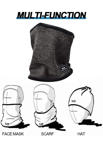 Gri Stil 3in1 Unisex Bere Şapkalar Kayak Sporları Eşarp Termal Yün Karışımı Eşarp Boyun Isıtıcı Açık Yüz Maskesi Yürüyüş Bisiklete Binme Koşu Eşarpları (Yurt Dışından)