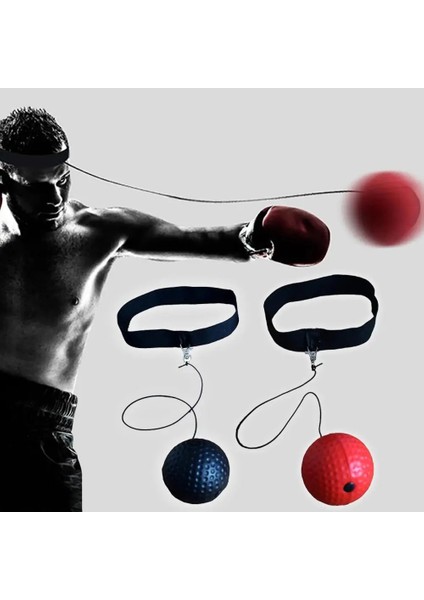 Siyah Stil Boxer Raising Reaction Force Hand Eye Boxing Reflex Speed Punch Ball Sanda Training Set Stress Boxing Muay Punching Ball (Yurt Dışından)