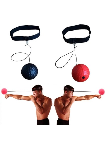 Siyah Stil Boxer Raising Reaction Force Hand Eye Boxing Reflex Speed Punch Ball Sanda Training Set Stress Boxing Muay Punching Ball (Yurt Dışından)