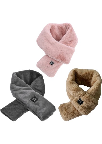 Koyu Haki Stili Elektrikli Kış Isıtıcı Isıtma Eşarp Faux Tavşan Kürk USB Şarj Sıcaklık Kontrolü Heaed Boyun Wrap Şal Eşarp Güç Bankası Yok (Yurt Dışından) fırsatları