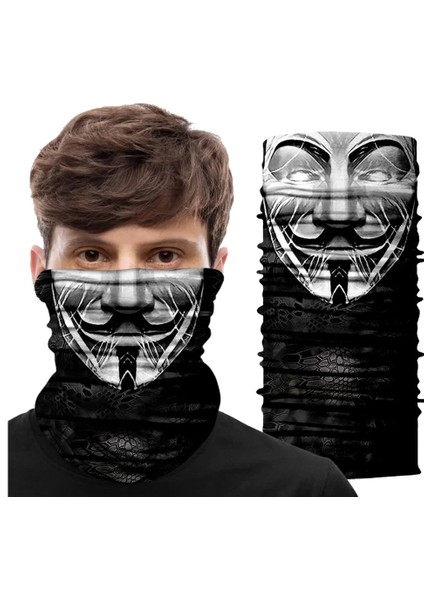 180797 Intikam Tarzı 3D Punisher Boyun Körüğü Bisiklet Bandana Tübüler Eşarp Venom Scaldacollo Motosiklet Yüz Maskesi Cuello Buff Biker Yarım Maske Ordu Erkekler (Yurt Dışından)