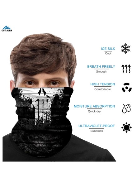 180797 Intikam Tarzı 3D Punisher Boyun Körüğü Bisiklet Bandana Tübüler Eşarp Venom Scaldacollo Motosiklet Yüz Maskesi Cuello Buff Biker Yarım Maske Ordu Erkekler (Yurt Dışından) fiyatları