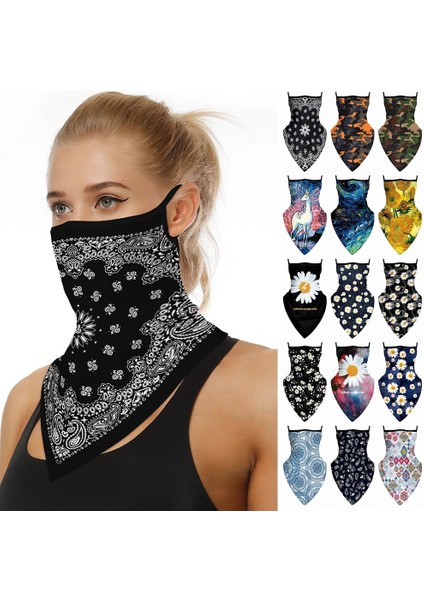 B182-015 Stili Moda Yüz Maskesi Boyun Tüp Eşarp Güneş Uv Rüzgar Koruması Çok Kullanımlı Bisiklet Motosiklet Kayak Snood Balaclava Bandana Kulak Askıları (Yurt Dışından) fırsatları