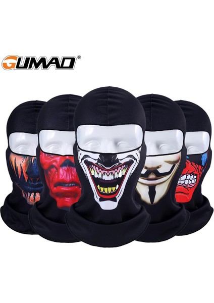 No.7 Tarzı Kış Isıtıcı Balaclava Ork Palyaço Joker Yürüyüş Tam Maske Yüz Eşarp Koşu Bisiklet Avcılık Snowboard Kask Liner Şapka Erkekler Kadınlar (Yurt Dışından)