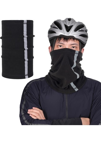Turuncu Tarzı Açık Kış Sıcak Polar Boyun Atkıları Yansıtıcı Şeritli Çok Fonksiyonlu Spor Kayak Bisiklet Isıtıcı Boyun Kapak Maskesi (Yurt Dışından)