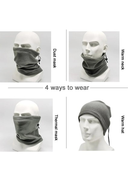 Gri Tarzı Polar Boyun Buff Erkek Bandana Kış Rüzgar Geçirmez Atkılar Yumuşak Bisiklet Yürüyüş Yarım Yüz Maskesi Snowboard Kayak Için Boyun Isıtıcı Körüğü (Yurt Dışından)