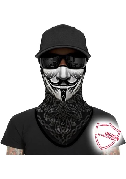 SA210026 Stili 3D Paisley Kafatası Yüz Maskesi Bandana Nefes Alabilir Sporlar Anonim Bandanalar Korkunç Maske Kayak Üçgen Eşarp Yürüyüş Koşu Boyun Körüğü (Yurt Dışından) modelleri