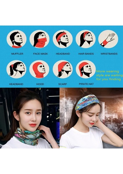 A17 Stili Doğa Sporları Doğa Yürüyüşü Scarvetyles Unisex Doğa Yürüyüşü Sihirli Eşarp Dikişsiz Bandana Binme Ter Emilimi Esneklik Güneş Kremi (Yurt Dışından) fırsatları