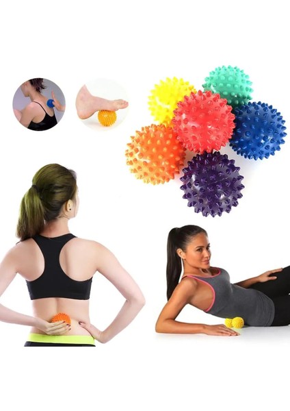 Kırmızı Stil 6.5cm Dikenli Masaj Topu El Ayak Vücut Ağrısı Stres Masajı Rölyef Kas Relax Topu Tetik Noktası Sağlık Spor Oyuncak Topu (Yurt Dışından)