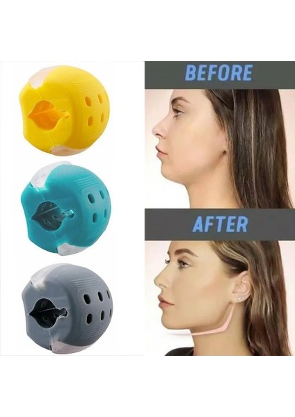 Gri Stil Gıda Sınıfı Silika Jel Jawline Egzersiz Topu Kas Eğitimi Fitness Topu Boyun Yüz Tonlama Jawrsize Çene Kas Eğitimi (Yurt Dışından) modelleri