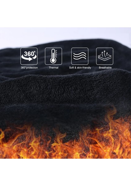 Siyah Stil Kış Polar Balaclava Tam Yüz Maskesi Termal Kayak Snowboard Eşarp Kask Kap Spor Bisiklet Yürüyüş Koşu Boyun Isıtıcı Erkekler Kadınlar (Yurt Dışından)