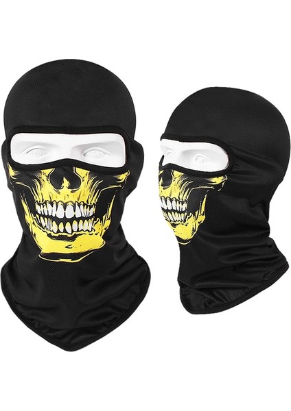 S10 Stili Tek Boyut Skull Print Bandana Balaclava Full Face Mask Scarf Outdoor Fishing Hunting Hiking Cycling Neck Gaiter Face Cover Shield (Yurt Dışından)