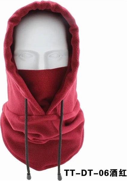 Şarapkırmızı Tarzı Kış Rüzgar Geçirmez Yürüyüş Kapakları Erkekler Sıcak Termal Polar Balaclava Yüz Kasketleri Kayak Bisikleti Motosiklet Bisiklet Boyun Isıtıcı Kask Şapka (Yurt Dışından)
