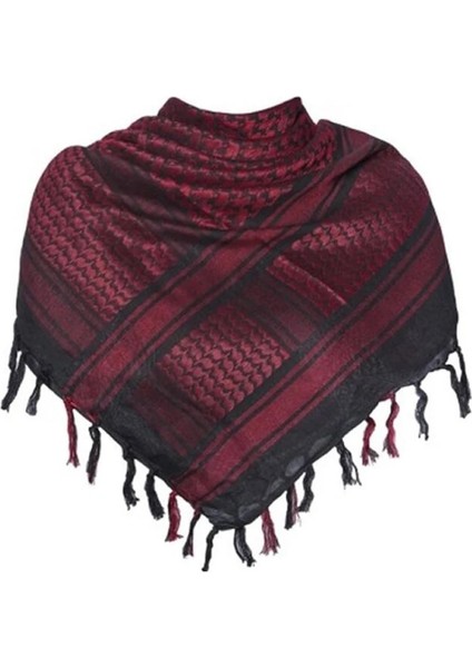 Siyah Kırmızı Stil Moda Erkekler Hafif Kare Açık Şal Askeri Arap Taktik Çöl Ordusu Shemagh Keffıyeh Arafat Eşarp Yürüyüş Kampı Için (Yurt Dışından)