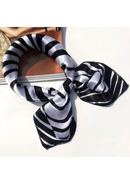 No.10 Tarzı Bayan Küçük Saten Ipek Eşarp Baskı Wrap Buruşuk Zarif Mendil Bandana Boyun Saç Bağlı Kravat Eşarp Şal Aksesuarları (Yurt Dışından)