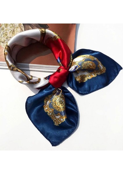 No.10 Tarzı Bayan Küçük Saten Ipek Eşarp Baskı Wrap Buruşuk Zarif Mendil Bandana Boyun Saç Bağlı Kravat Eşarp Şal Aksesuarları (Yurt Dışından) modelleri