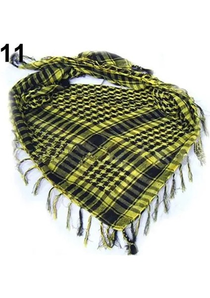 Sarı Stil Spor Atkılar Kadın Erkek Ekose Püskül Müslüman Arap Çölü Shemagh Keffıyeh Pamuk Kampı Yürüyüş Eşarp Wrap Pashmina Capas Y Pançolar (Yurt Dışından)