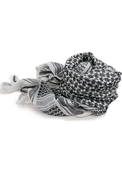 Beyaz Stil Spor Atkılar Kadın Erkek Ekose Püskül Müslüman Arap Çölü Shemagh Keffıyeh Pamuk Kampı Yürüyüş Eşarp Wrap Pashmina Capas Y Pançolar (Yurt Dışından)