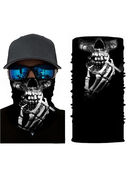 S31 Style Tek Boyut New 3D Skull Faces Scarf Outdoor Multi-Use Men Magic Changeable Neck Tube Snood Bandana Warmer Unisex Scarves (Yurt Dışından)