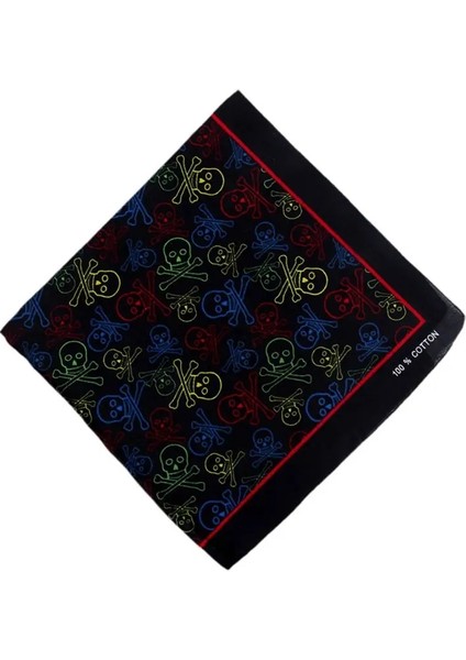 No.6 Tarzı cm Unisex Kafatası Tema Renkli Pamuklu Kumaş Kare Bandanalar Grarint Gotarf Spor Hip-Hop Bileklik Saç Sargısı (Yurt Dışından)